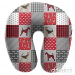 Travel Pillow Airedale Terrier Dog Breed Pet Quilt A Quilt Wholecloth Cheater Quilt Dog Memory Foam U Neck Pillow for Lightweight Support in Airplane Car Train Bus - B07VD3V3ZN